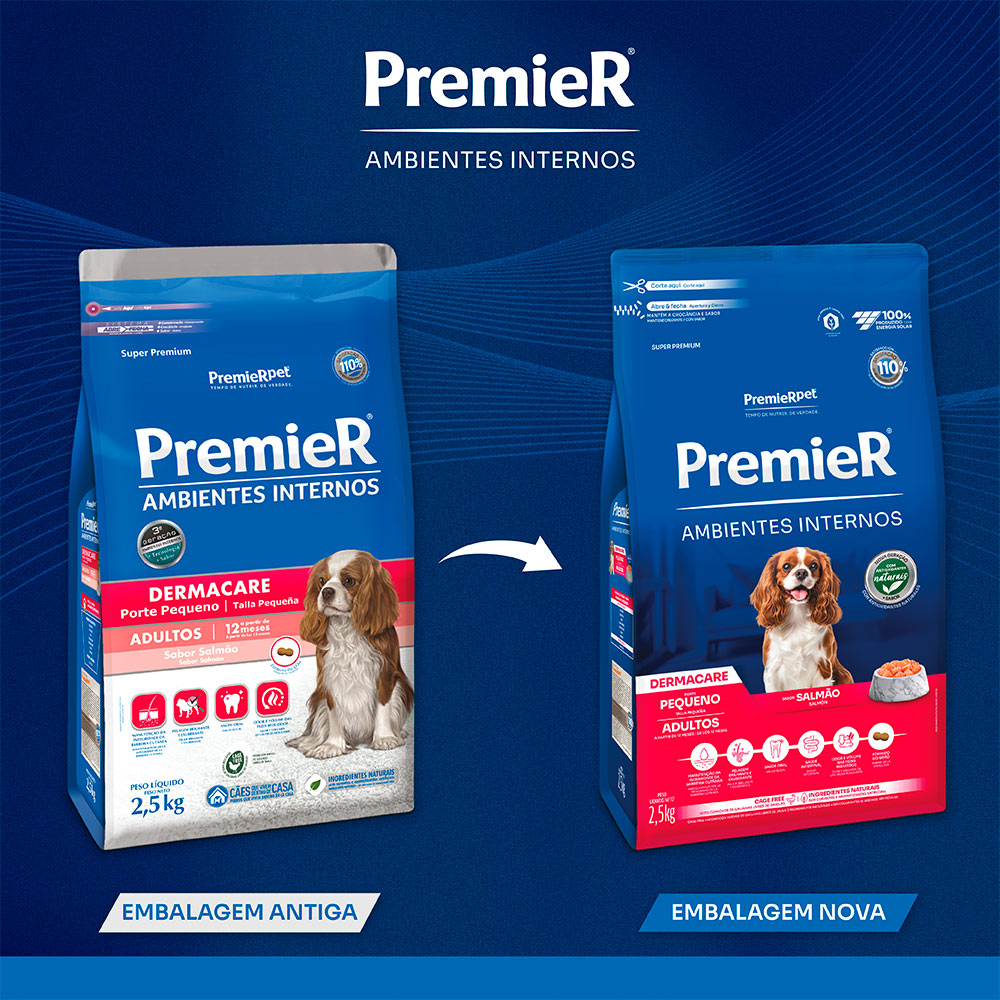 Ração Premier Dermacare Ambientes Internos para Cães Adultos de Raças Pequenas