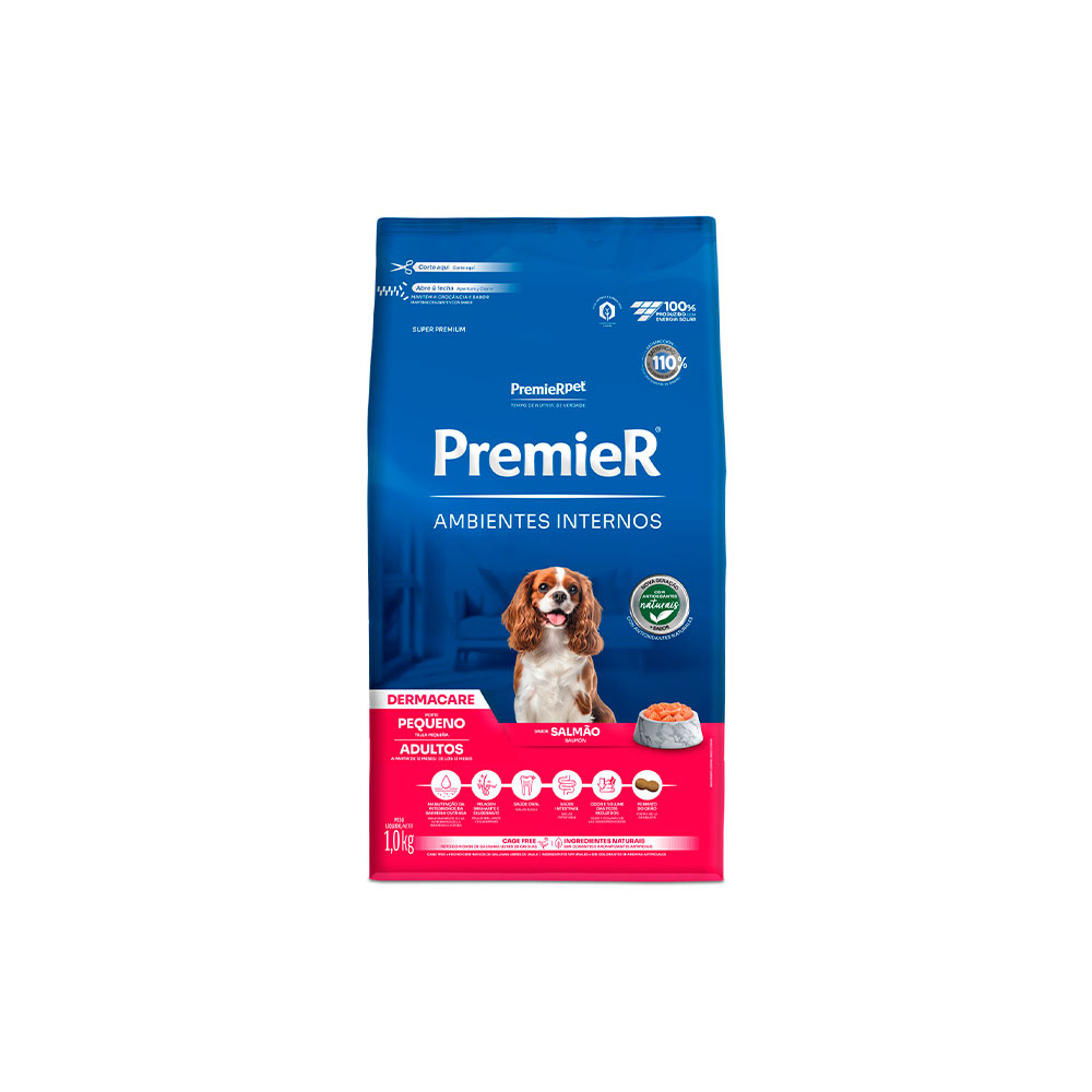 Ração Premier Dermacare Ambientes Internos para Cães Adultos de Raças Pequenas