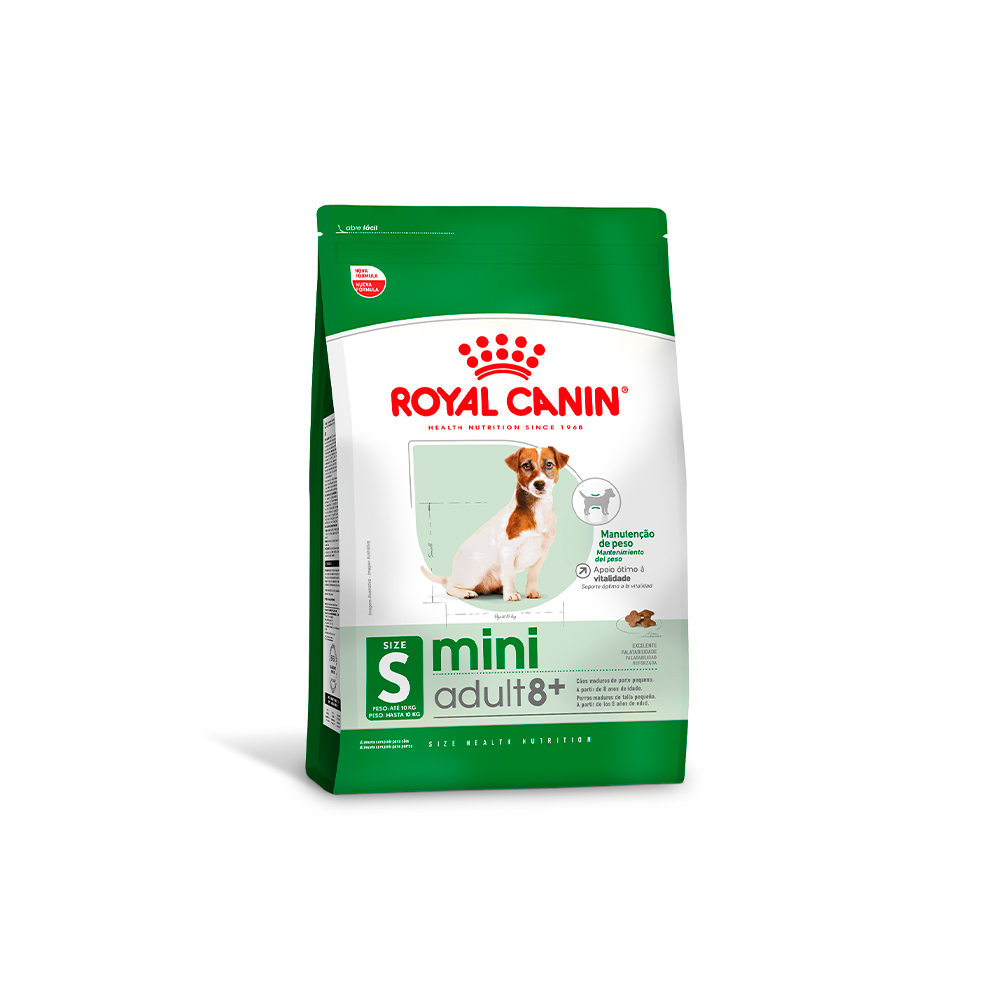Ração Seca Royal Canin Mini Adult 8+ para Cães Adultos de Porte Pequeno com 8 Anos ou mais