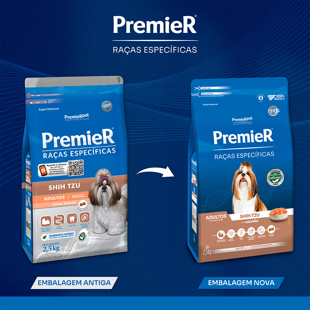 Ração Premier para Cães Adultos Shih Tzu sabor Salmão