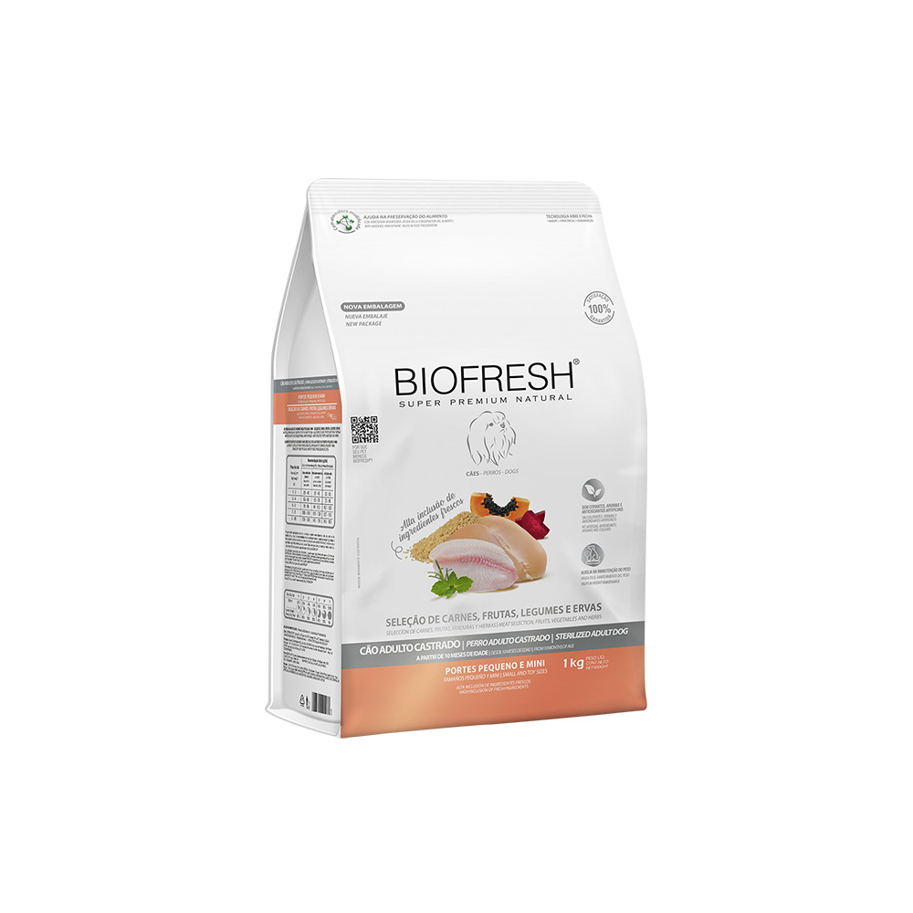 Ração Biofresh para Cães Adultos Castrados de Raças Pequenas e Mini