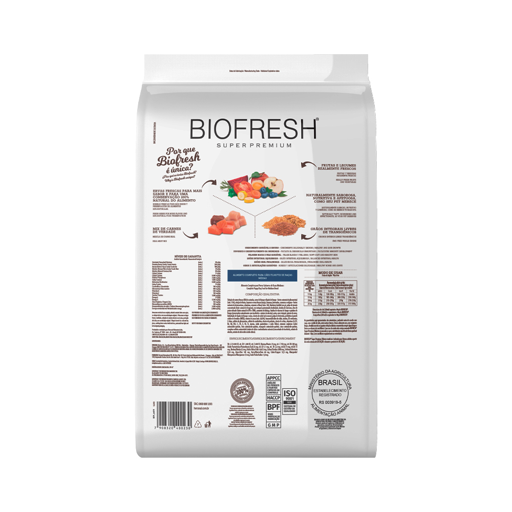 Ração Biofresh para Cães Filhotes de Raças Médias