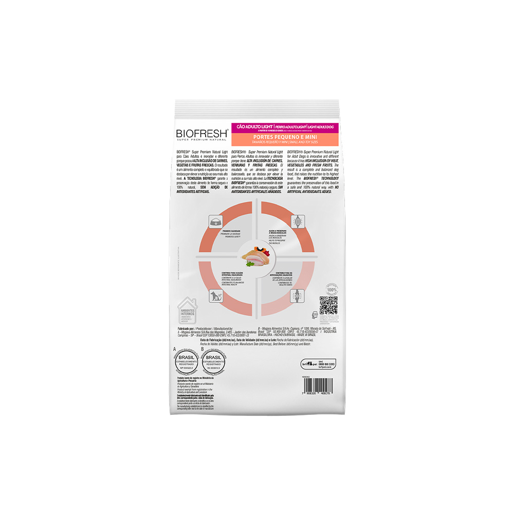 Ração Biofresh Light para Cães Adultos de Raças Pequenas e Mini