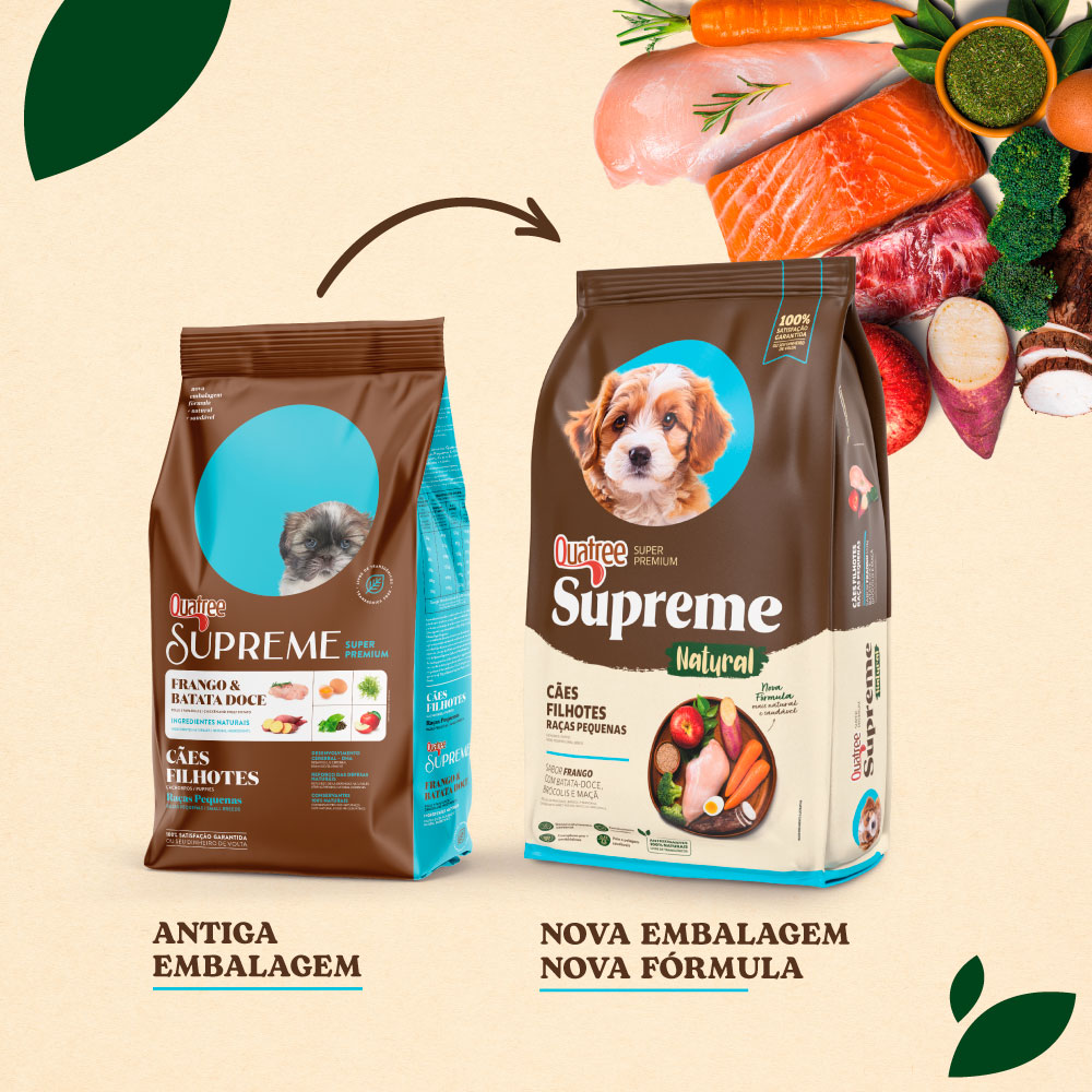 Ração Quatree Supreme para Cães Filhotes de Porte Pequeno Sabor Frango e Batata Doce