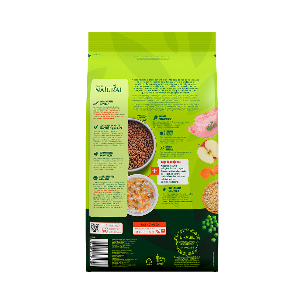 Ração Guabi Natural para Cães Filhotes de Porte Mini e Pequeno Sabor Frango e Arroz Integral