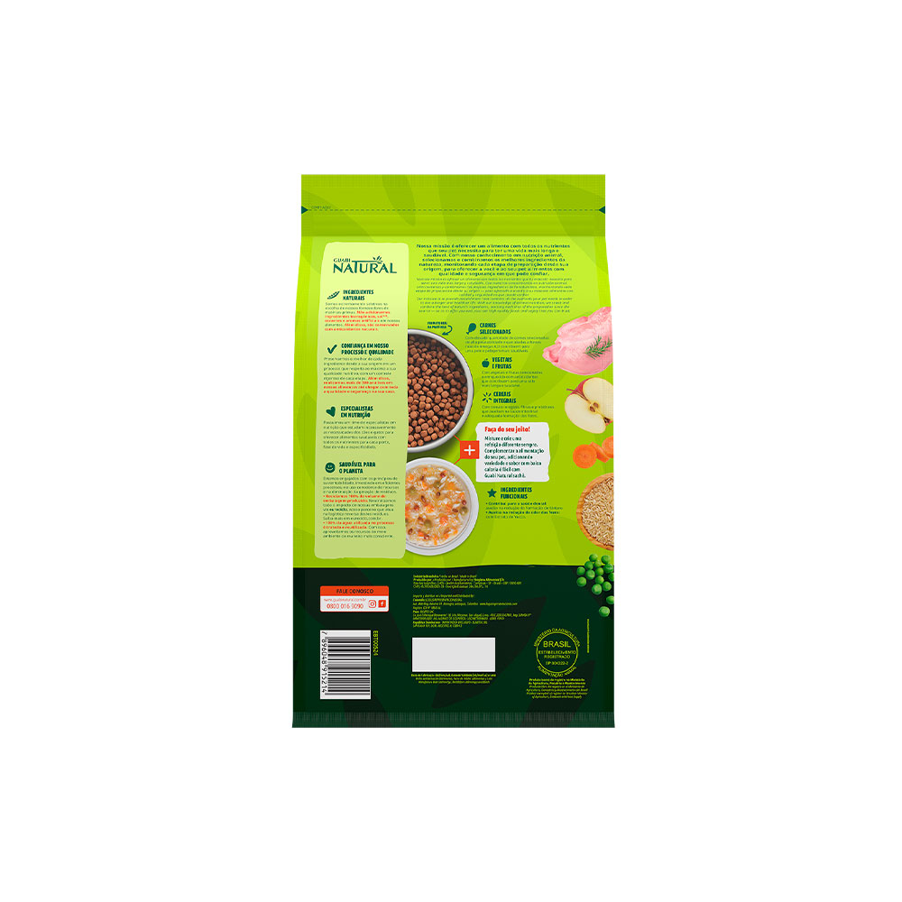 Ração Guabi Natural para Cães Adultos de Porte Mini e Pequeno Sabor Frango e Arroz Integral