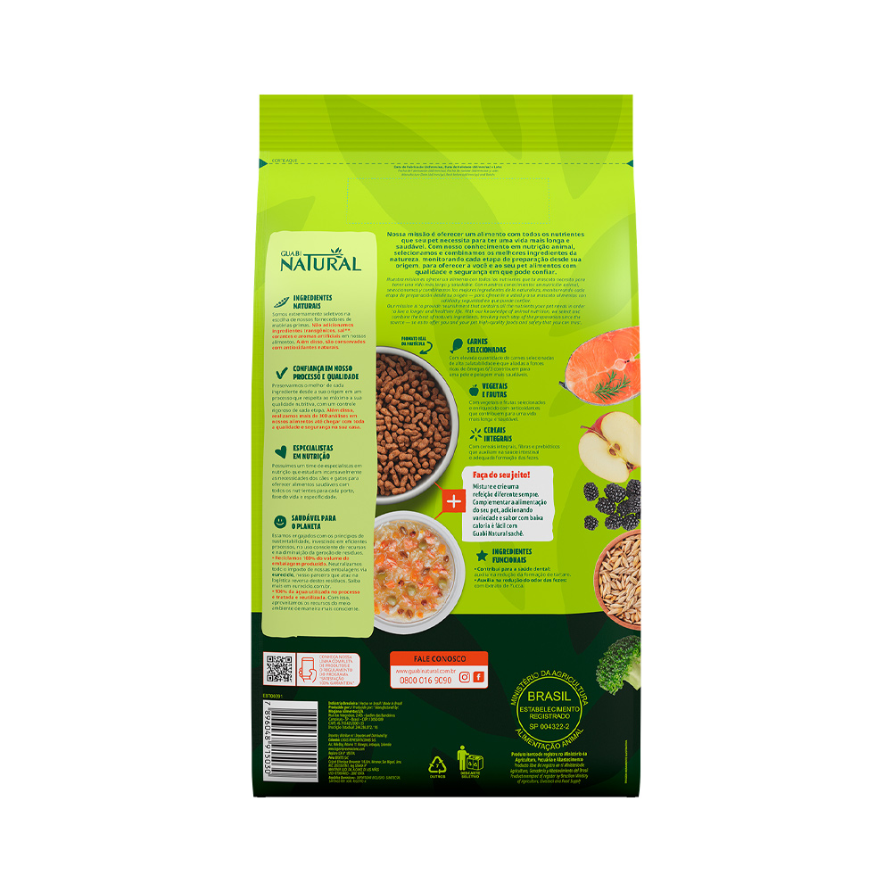 Ração Guabi Natural para Cães Adultos de Porte Mini e Pequeno Sabor Salmão e Cevada