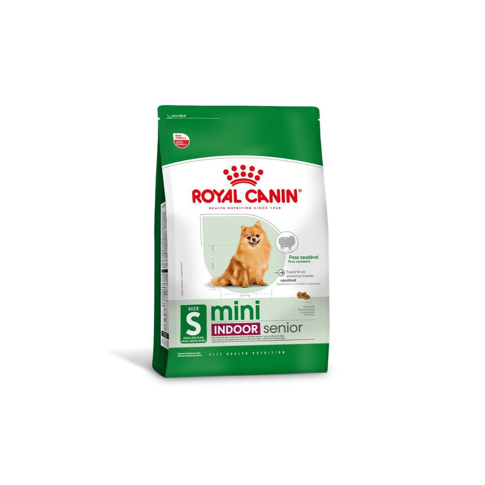 Ração Seca Royal Canin Mini Indoor Senior para Cães Idosos de Porte Pequeno com 8 Anos ou mais