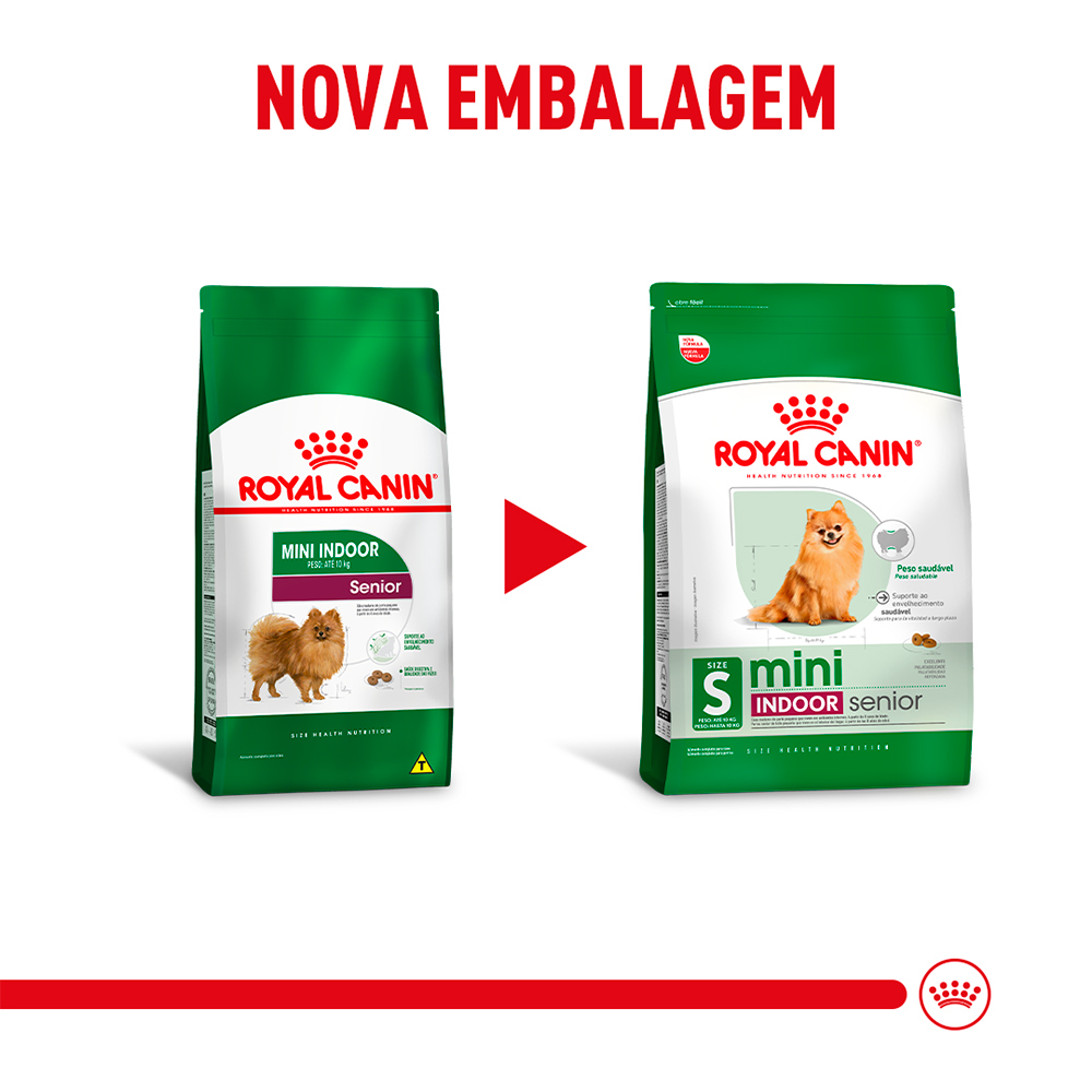 Ração Seca Royal Canin Mini Indoor Senior para Cães Idosos de Porte Pequeno com 8 Anos ou mais