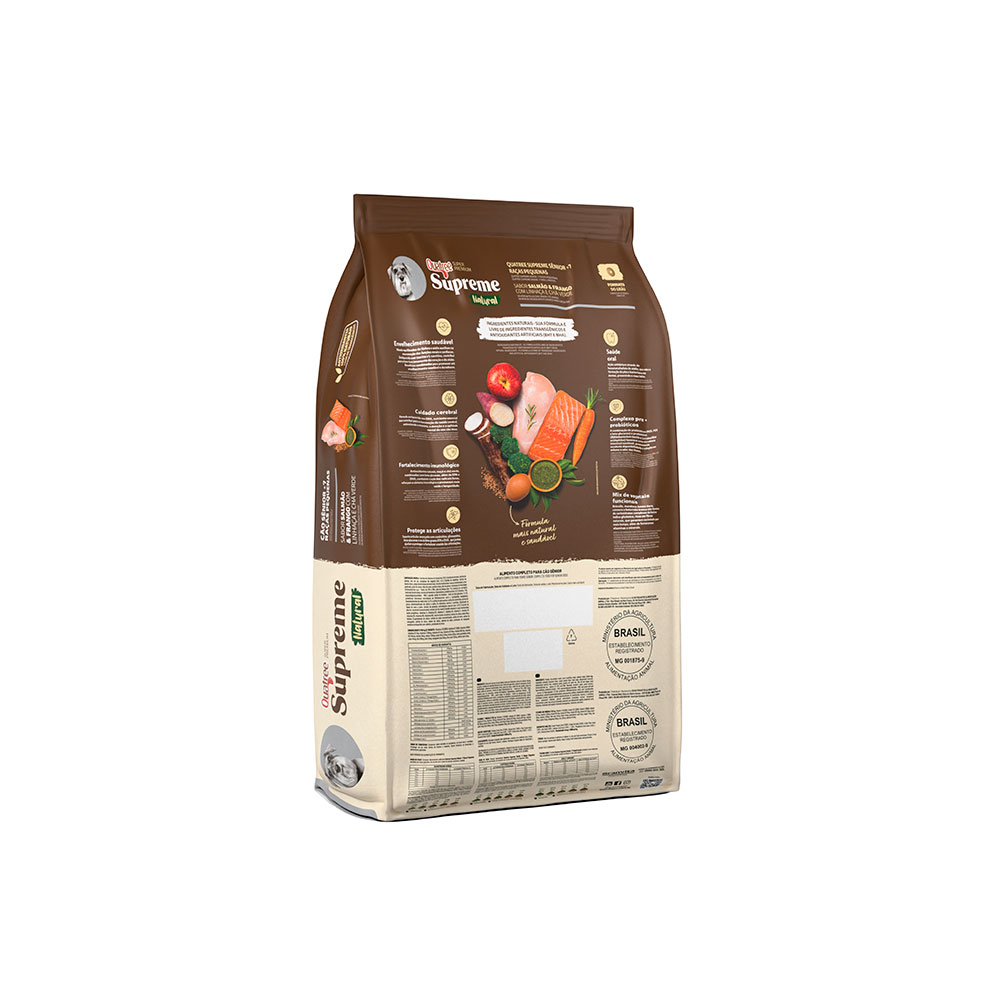 Ração Quatree Supreme para Cães Sênior +7 de Porte Pequeno Sabor Salmão e Frango