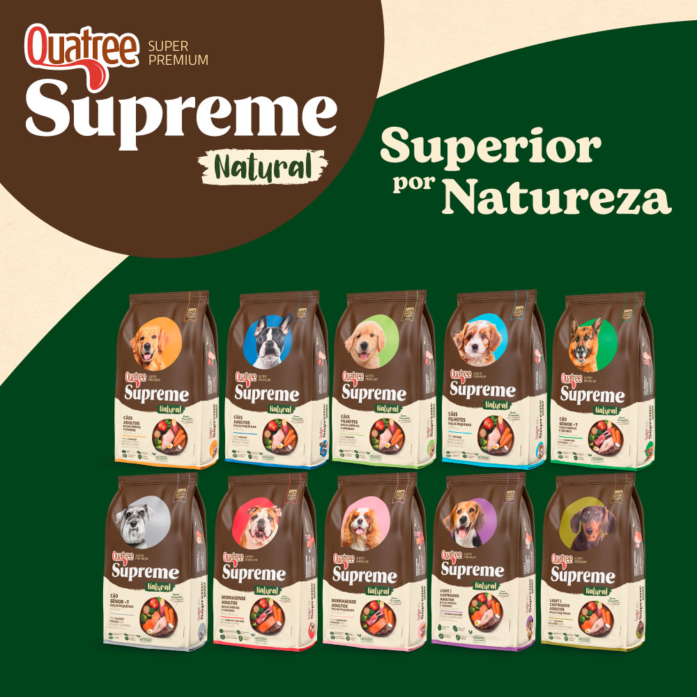 Ração Quatree Supreme para Cães Sênior +7 de Porte Pequeno Sabor Salmão e Frango