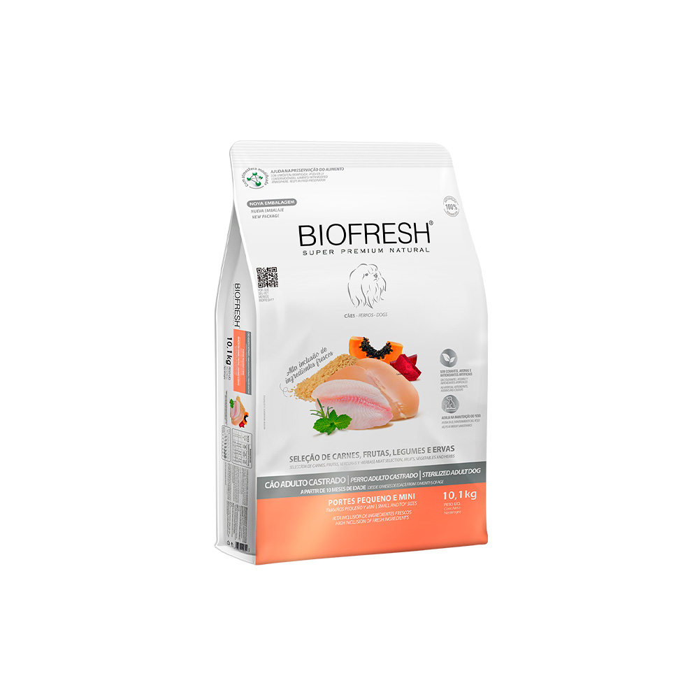 Ração Biofresh para Cães Adultos Castrados de Raças Pequenas e Mini