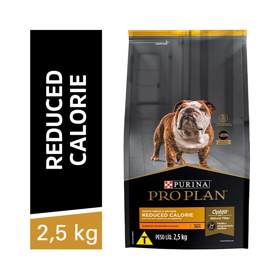 Ração Nestlé Purina Pro Plan Calorias Reduzidas para Cães Adultos de Raças Médias e Grandes Sabor Frango