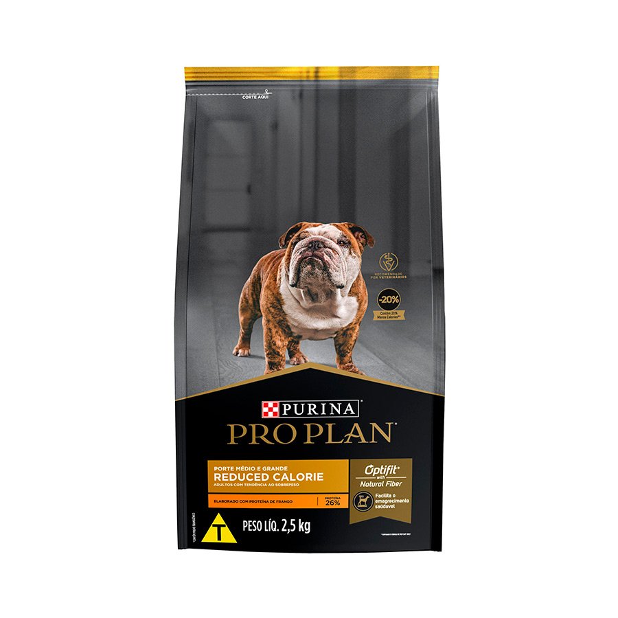 Ração Nestlé Purina Pro Plan Calorias Reduzidas para Cães Adultos de Raças Médias e Grandes Sabor Frango