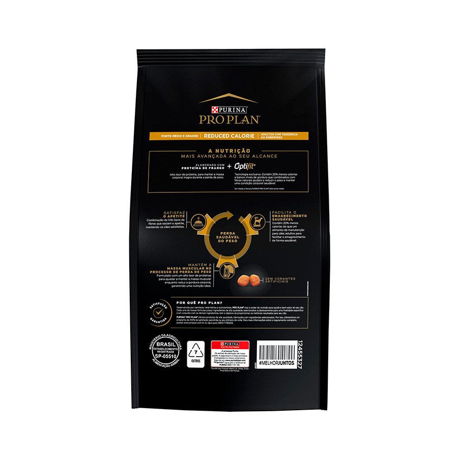 Ração Nestlé Purina Pro Plan Calorias Reduzidas para Cães Adultos de Raças Médias e Grandes Sabor Frango