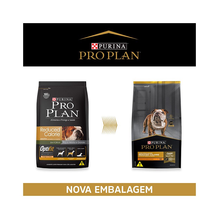 Ração Nestlé Purina Pro Plan Calorias Reduzidas para Cães Adultos de Raças Médias e Grandes Sabor Frango
