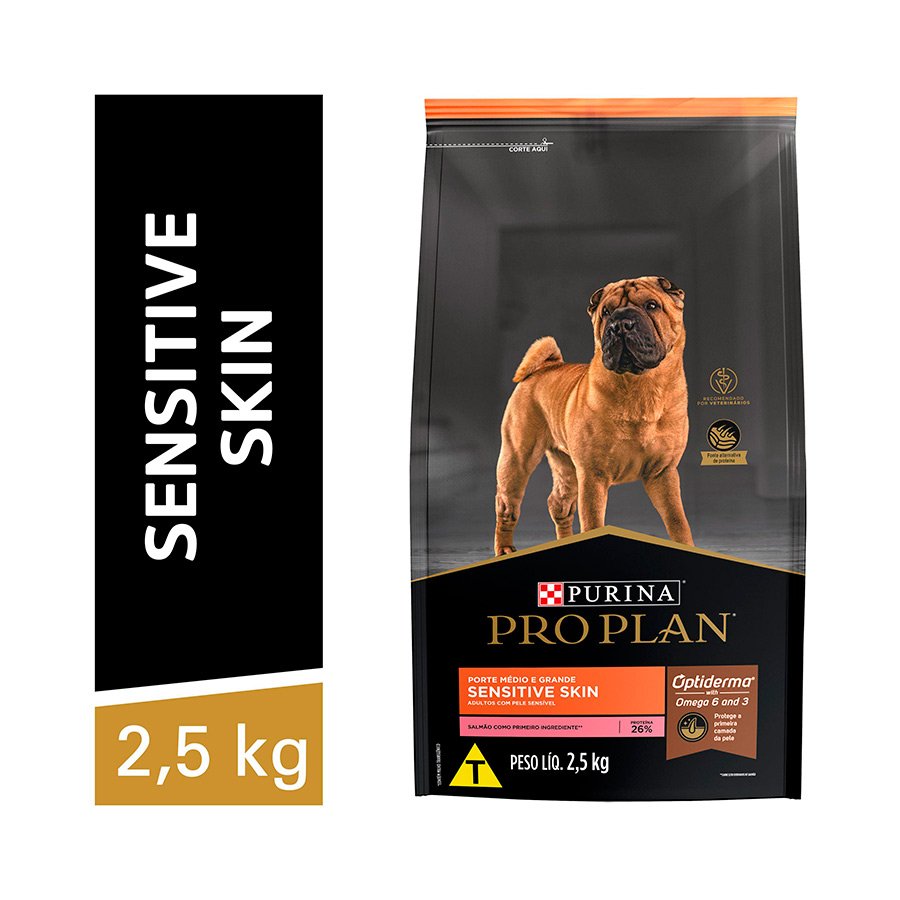Ração Nestlé Purina Pro Plan Para Cães Adultos Porte Médio e Grande com Pele Sensível
