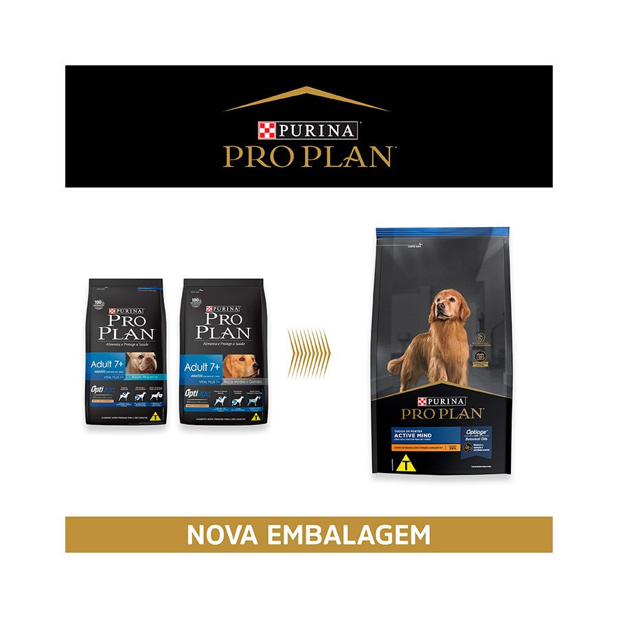 Ração Pro Plan Active Mind para Cães Adultos 7+ Sabor Frango