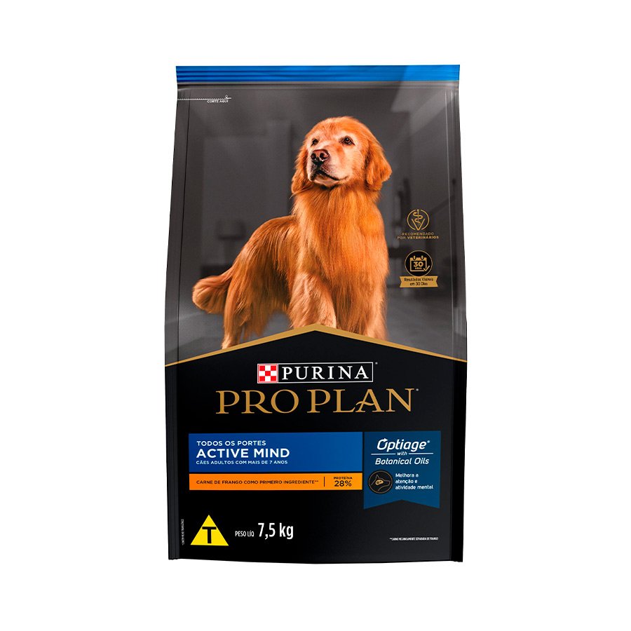 Ração Pro Plan Active Mind para Cães Adultos 7+ Sabor Frango