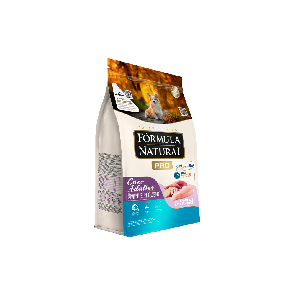 Ração Fórmula Natural Pró para Cães Adultos de Porte Mini e Pequeno Sabor Frango e Arroz Integral Ração Fórmula Natural Pró para Cães Adultos de Porte Mini e Pequeno Sabor Frango e Arroz Integral