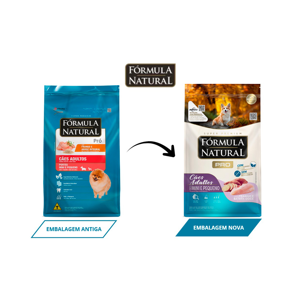 Ração Fórmula Natural Pró para Cães Adultos de Porte Mini e Pequeno Sabor Frango e Arroz Integral Ração Fórmula Natural Pró para Cães Adultos de Porte Mini e Pequeno Sabor Frango e Arroz Integral