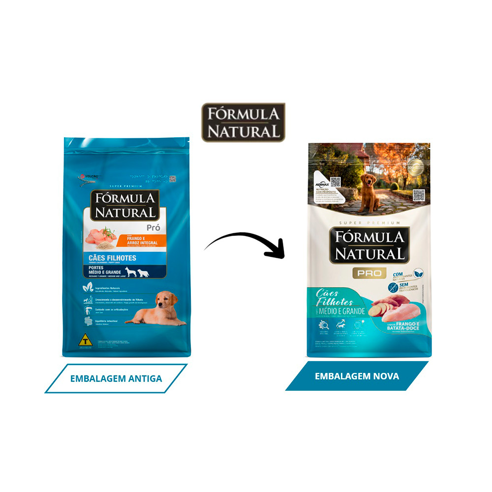 Ração Fórmula Natural Pró para Cães Filhotes de Porte Médio e Grande Sabor Frango e Arroz Integral