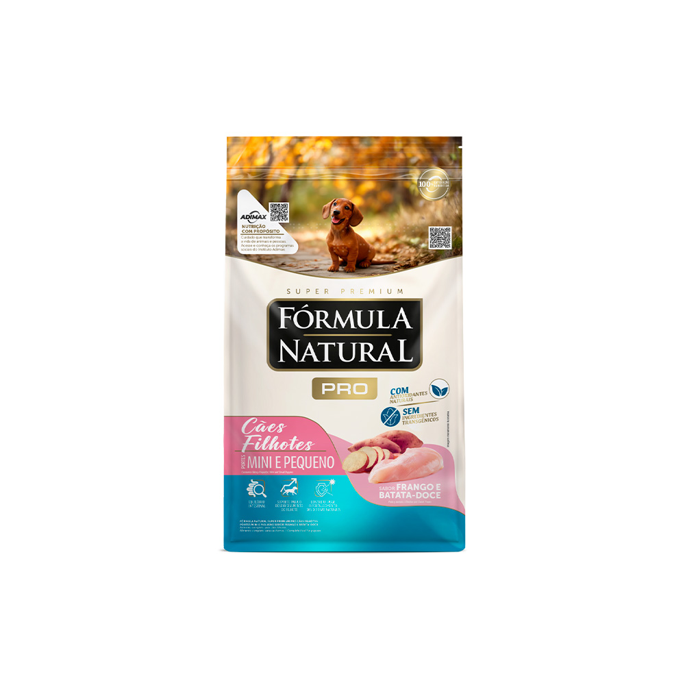 Ração Fórmula Natural Pró para Cães Filhotes de Porte Mini e Pequeno Sabor Frango e Arroz Integral