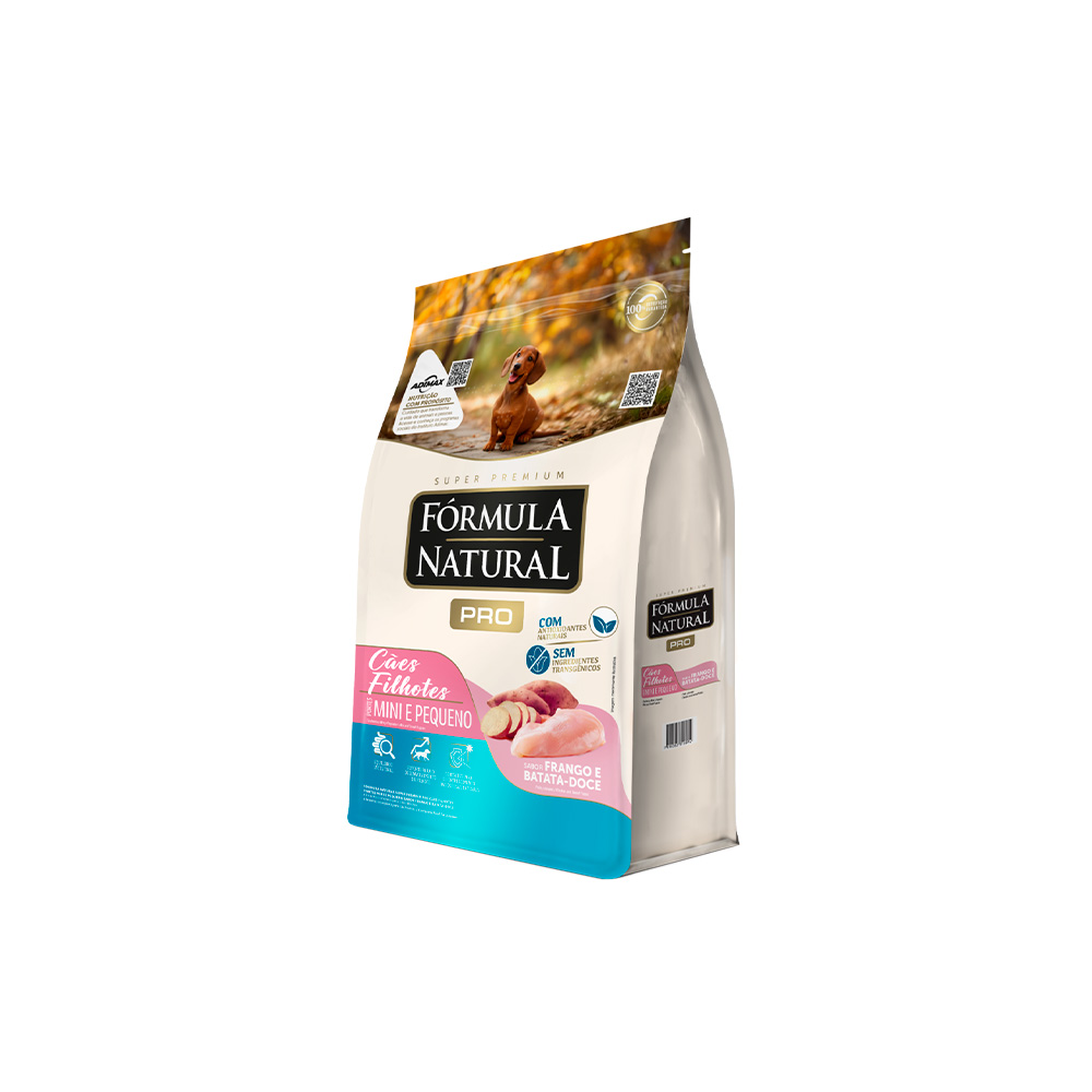 Ração Fórmula Natural Pró para Cães Filhotes de Porte Mini e Pequeno Sabor Frango e Arroz Integral