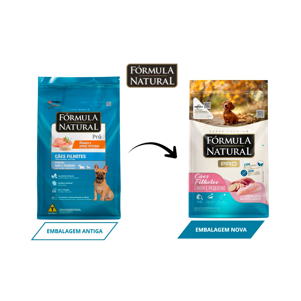 Ração Fórmula Natural Pró para Cães Filhotes de Porte Mini e Pequeno Sabor Frango e Arroz Integral