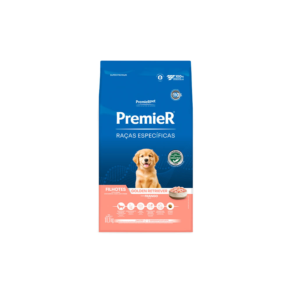 Ração Premier Raças Específicas para Golden Retriever Filhotes Sabor Frango 10,1kg