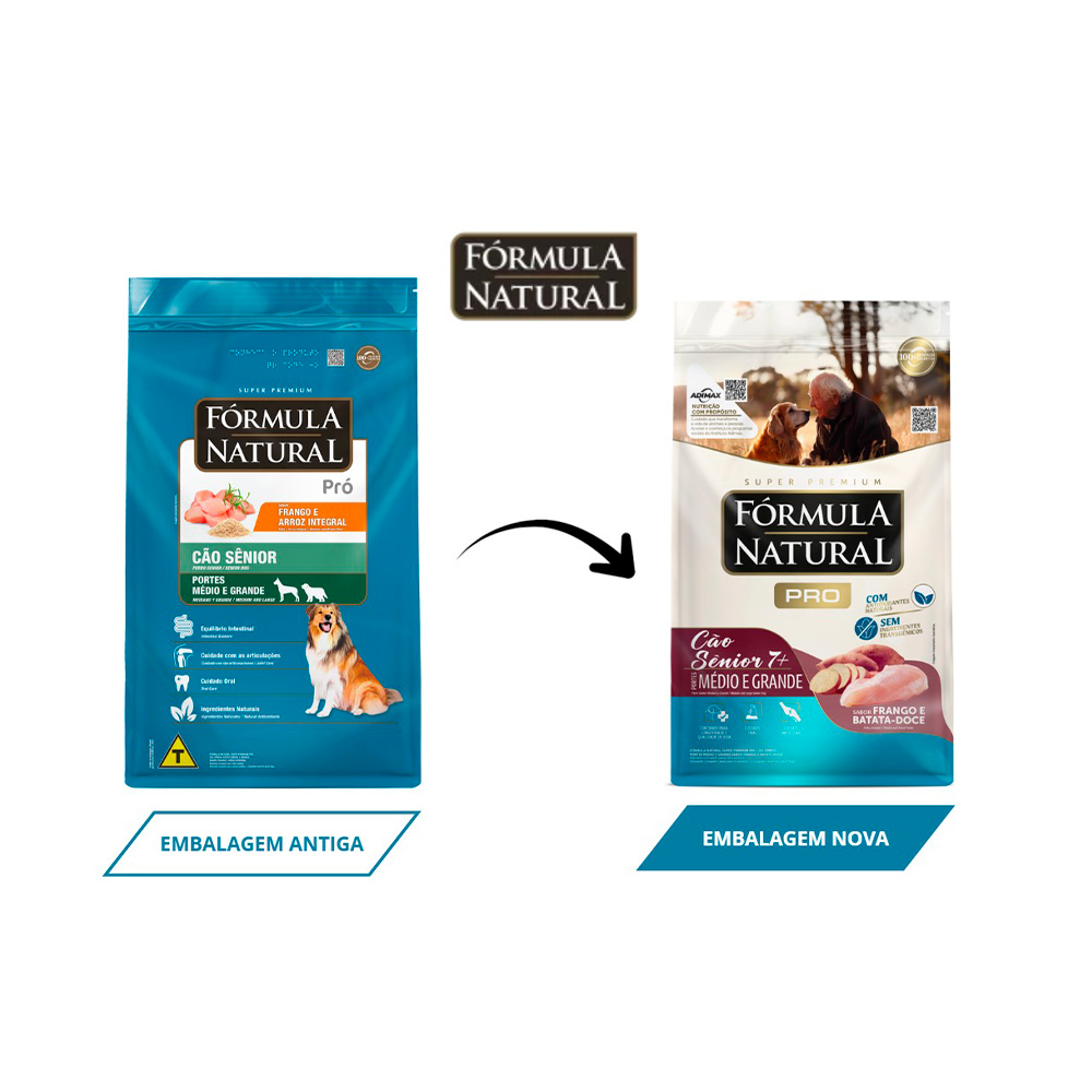 Ração Fórmula Natural Pró para Cães Sênior de Porte Médio e Grande Sabor Frango e Arroz Integral 15kg