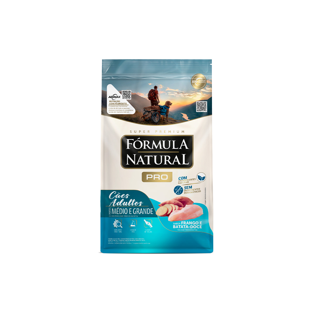 Ração Fórmula Natural Pró para Cães Adultos de Porte Médio e Grande Sabor Frango e Arroz Integral 20 kg