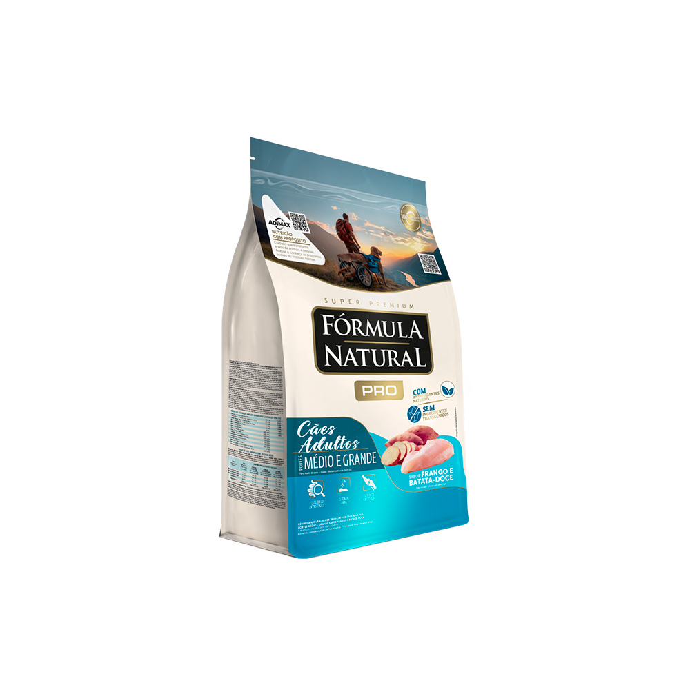 Ração Fórmula Natural Pró para Cães Adultos de Porte Médio e Grande Sabor Frango e Arroz Integral 20 kg