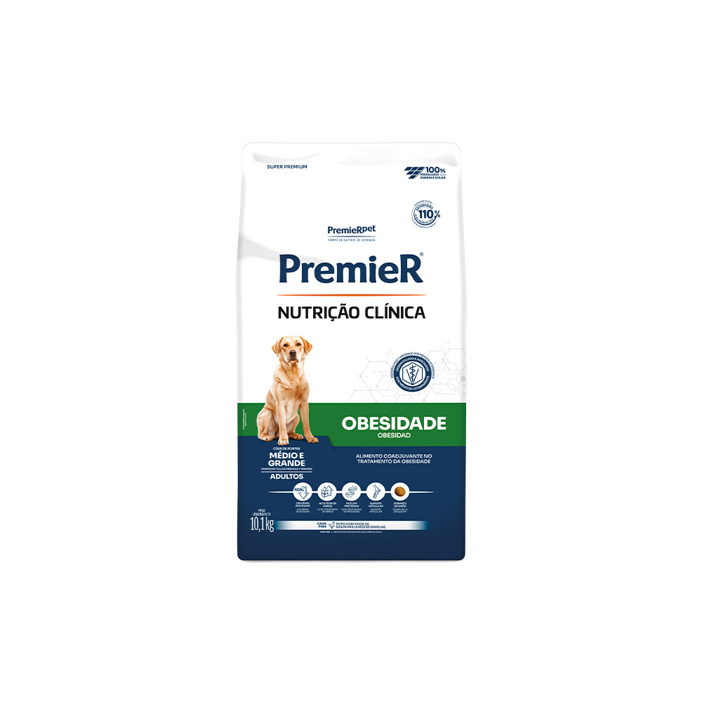 Ração Premier Nutrição Clínica Obesidade para Cães Adultos Raças Médias e Grandes 10,1kg