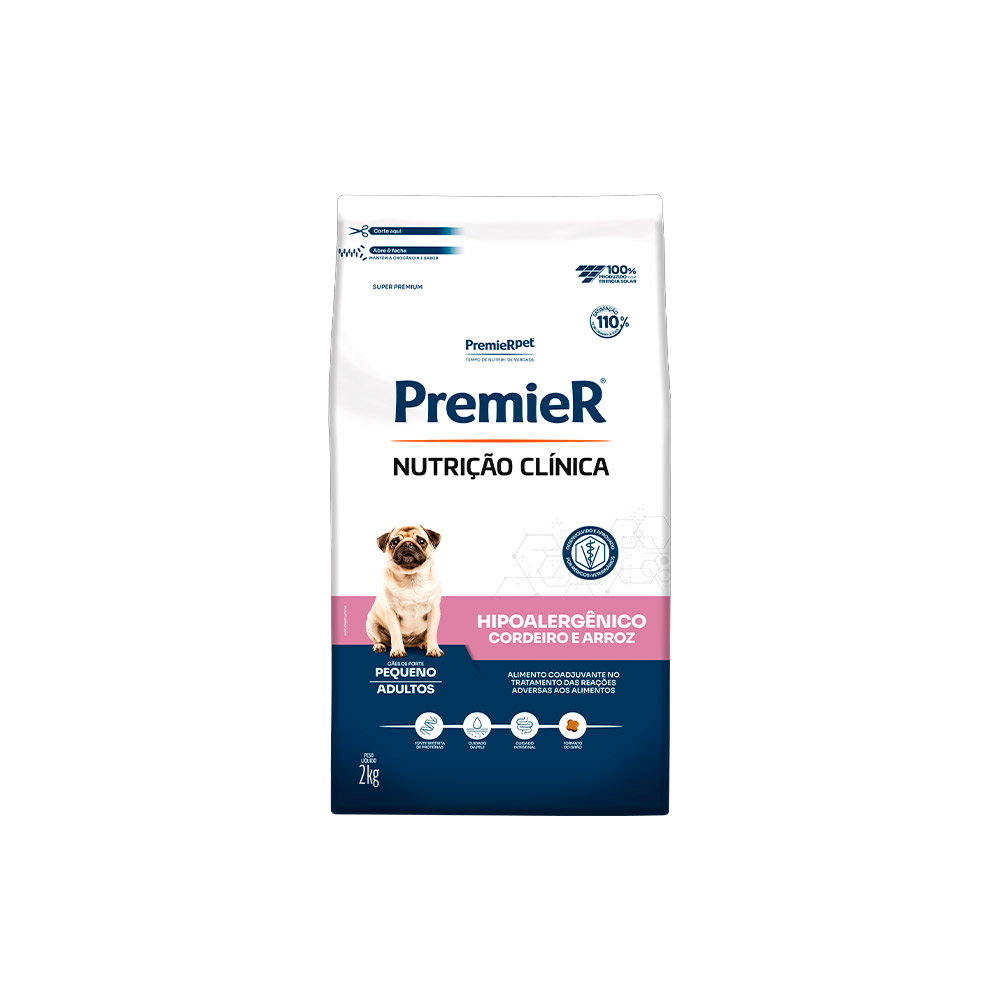 Ração Premier Nutrição Clínica Hipoalergênico para Cães de Pequeno Porte Cordeiro e Arroz