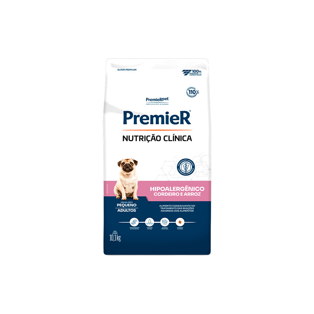 Ração Premier Nutrição Clínica Hipoalergênico para Cães de Pequeno Porte Cordeiro e Arroz