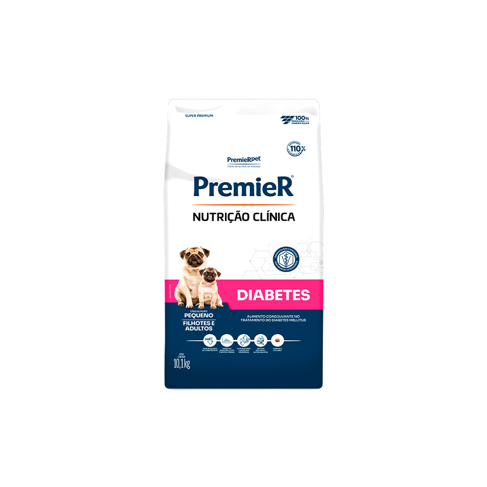 Ração Premier Nutrição Clínica Diabetes Cães Adultos e Filhotes de Porte Pequeno 10,1kg