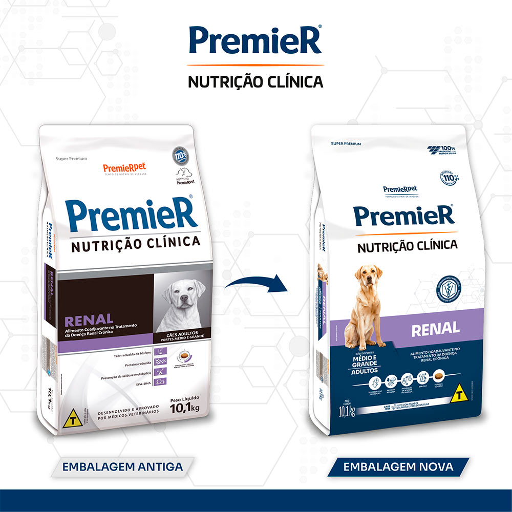 Ração Premier Nutrição Clínica Renal para Cães Adultos de Porte Médio e Grande 10,1 kg Ração Premier Nutrição Clínica Renal para Cães Adultos de Porte Médio e Grande 10,1 kg