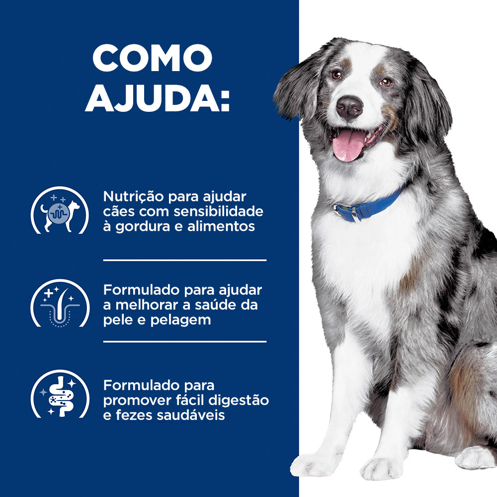 Ração Hill's Prescription Diet z/d Baixa Gordura para Cães com Alergias Alimentares e da Pele 3.6kg
