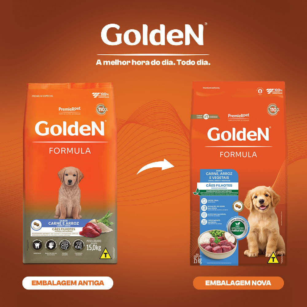 Ração Golden Fórmula para Cães Filhotes Sabor Carne e Arroz
