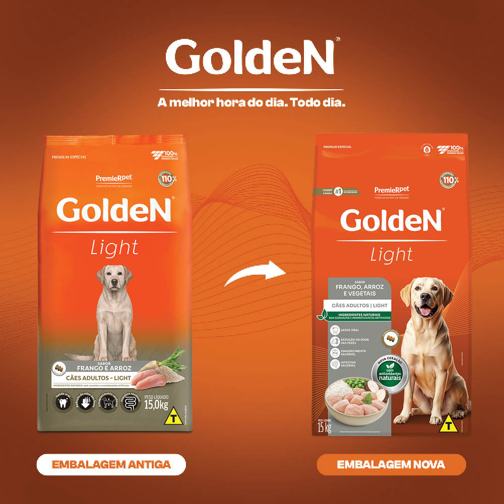 Ração Golden Fórmula Light para Cães Adultos - 15kg