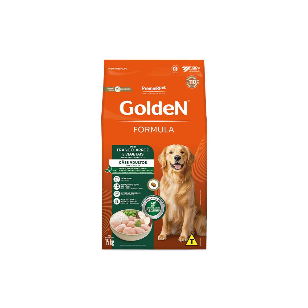 Ração Golden  Fórmula para Cães Adultos Sabor Frango e Arroz