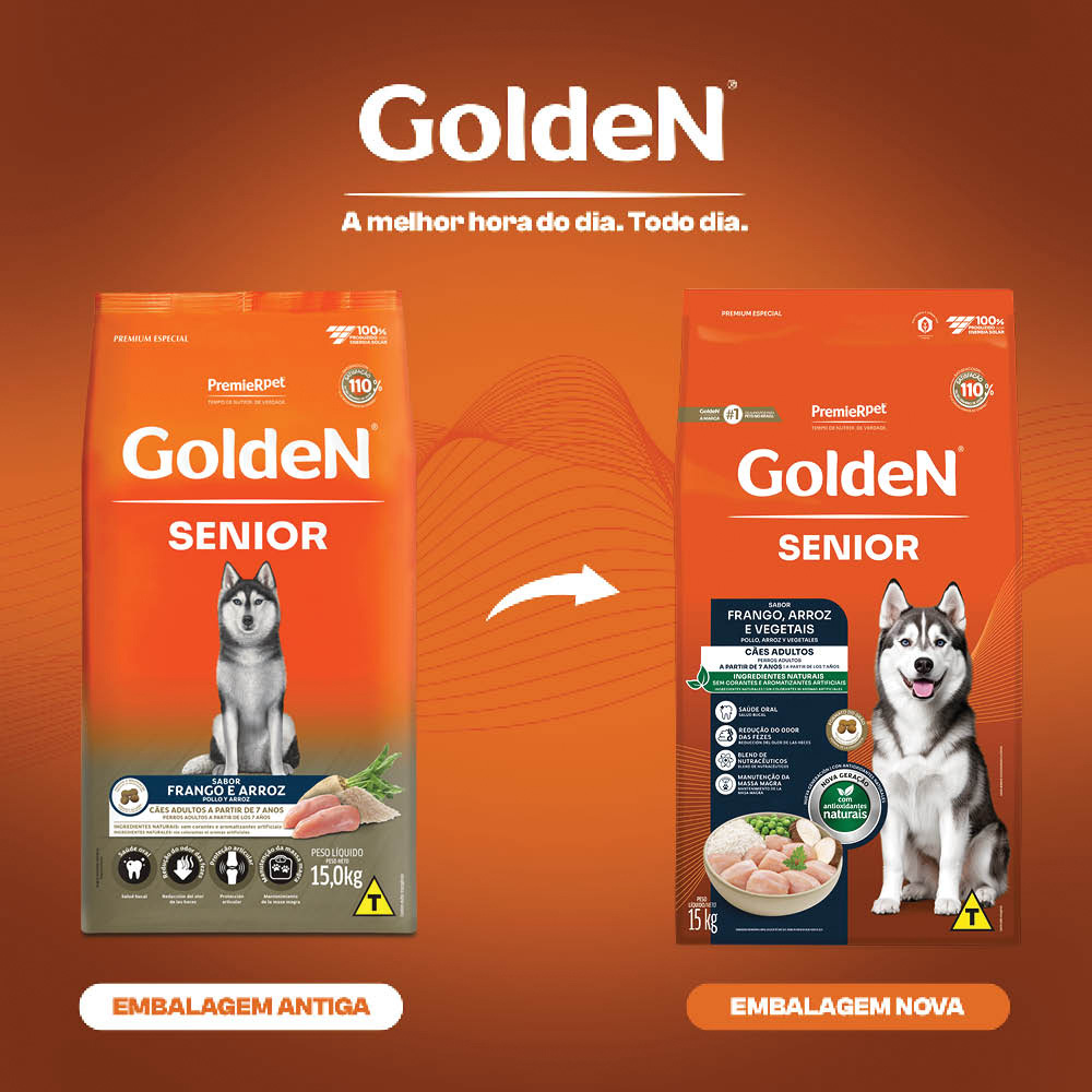 Ração Golden Fórmula para Cães Senior Sabor Frango e Arroz - 15kg