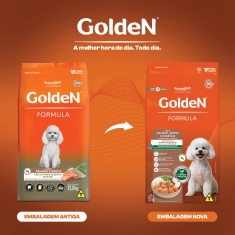Ração Golden Fórmula Mini Bits para Cães Adultos de Porte Pequeno Sabor Salmão e Arroz
