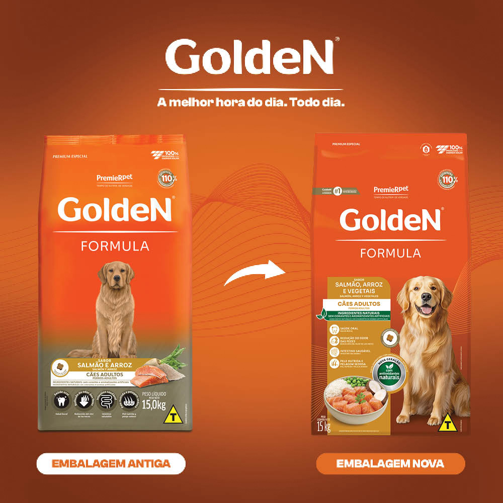 Ração Golden Fórmula para Cães Adultos Sabor Salmão e Arroz