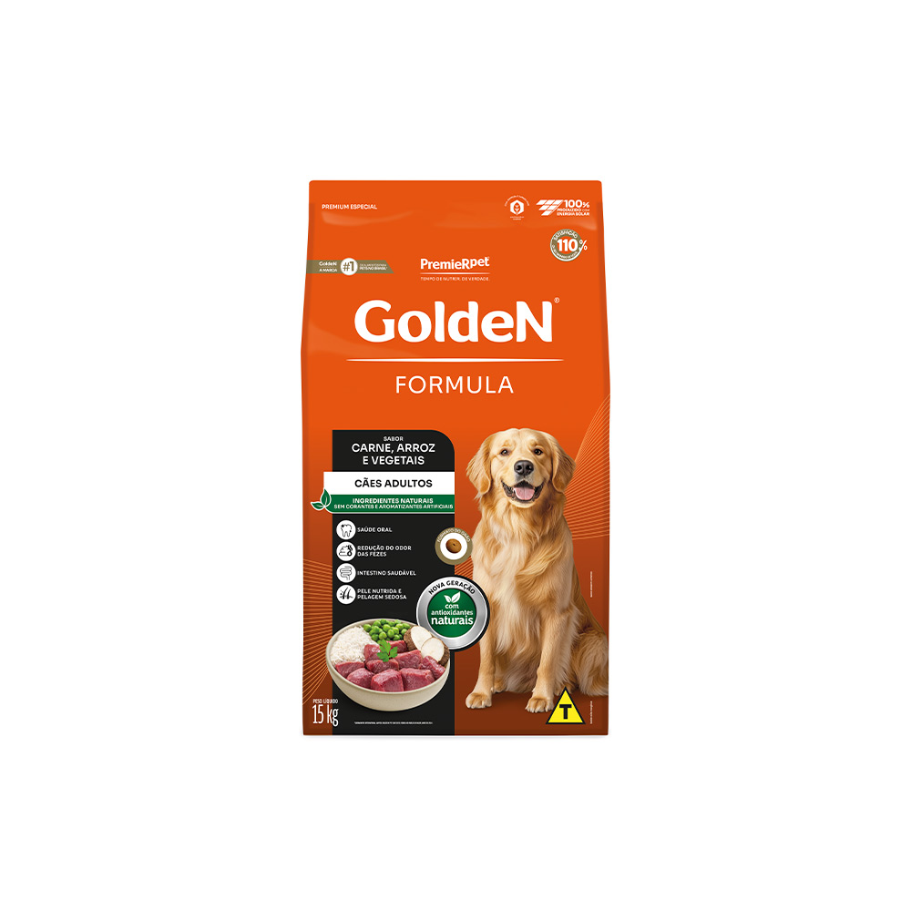 Ração Golden Fórmula para Cães Adultos Sabor Carne e Arroz