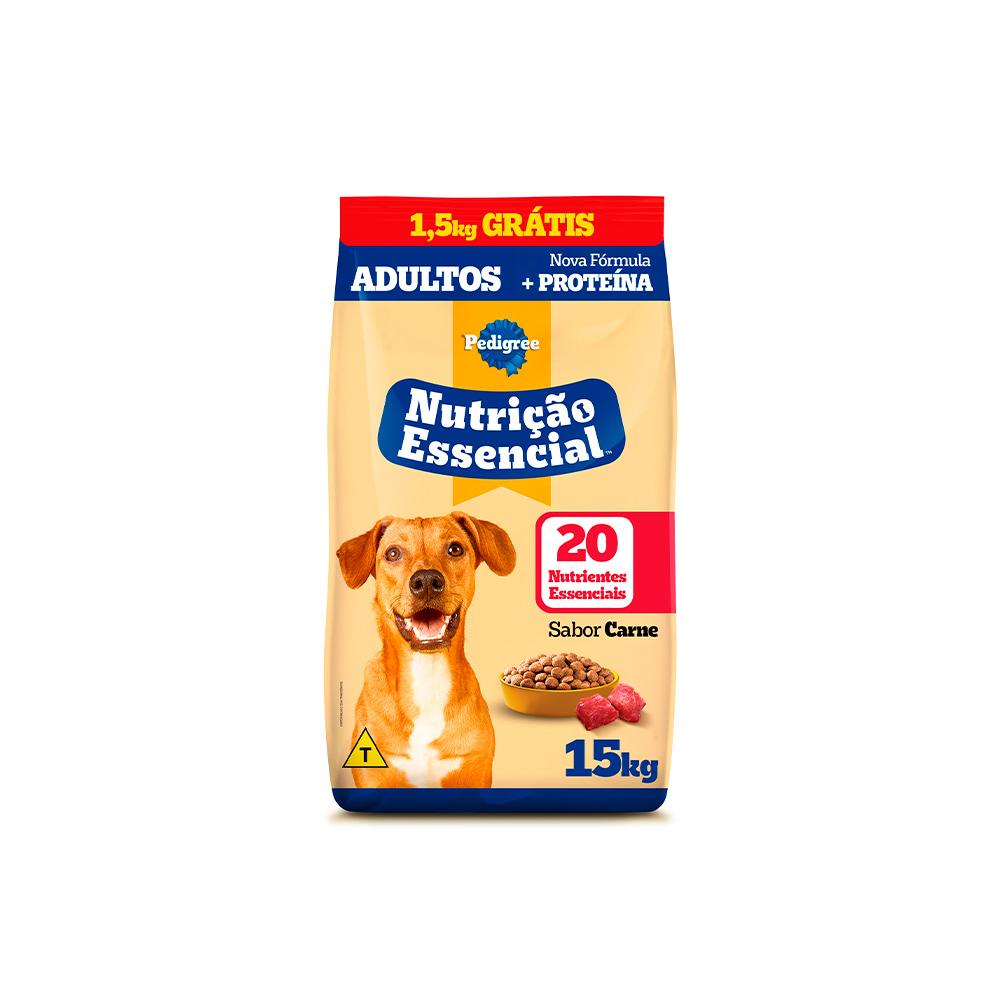 Ração Pedigree Nutrição Essencial Carne para Cães Adultos