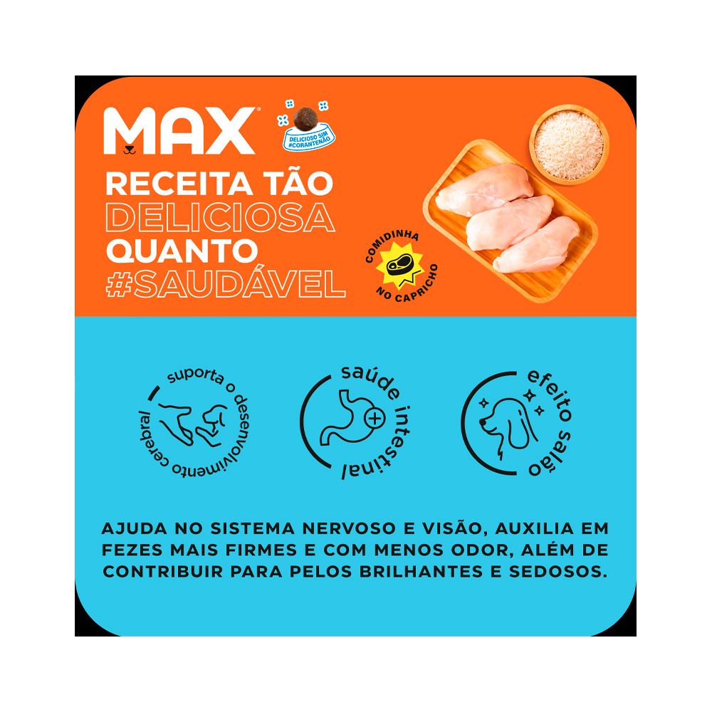 Ração Max para Cães Filhotes de Porte Médio e Grande Sabor Frango e Arroz