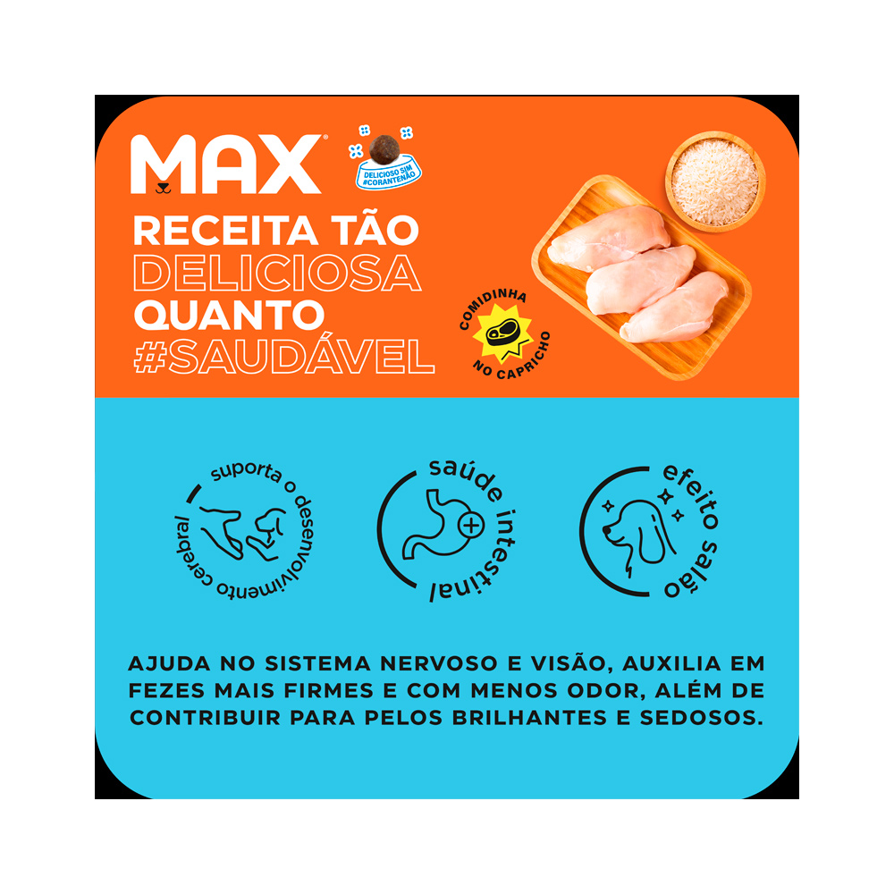 Ração Max para Cães Filhotes de Porte Médio e Grande Sabor Frango e Arroz