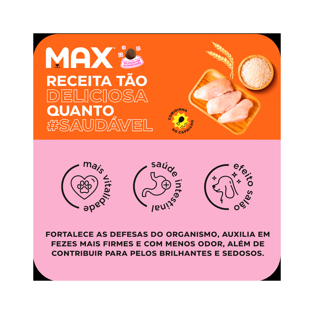 Ração Max para Cães Adultos de Porte Pequeno Sabor Frango e Arroz